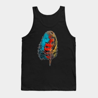 Turquoise Feather Tank Top